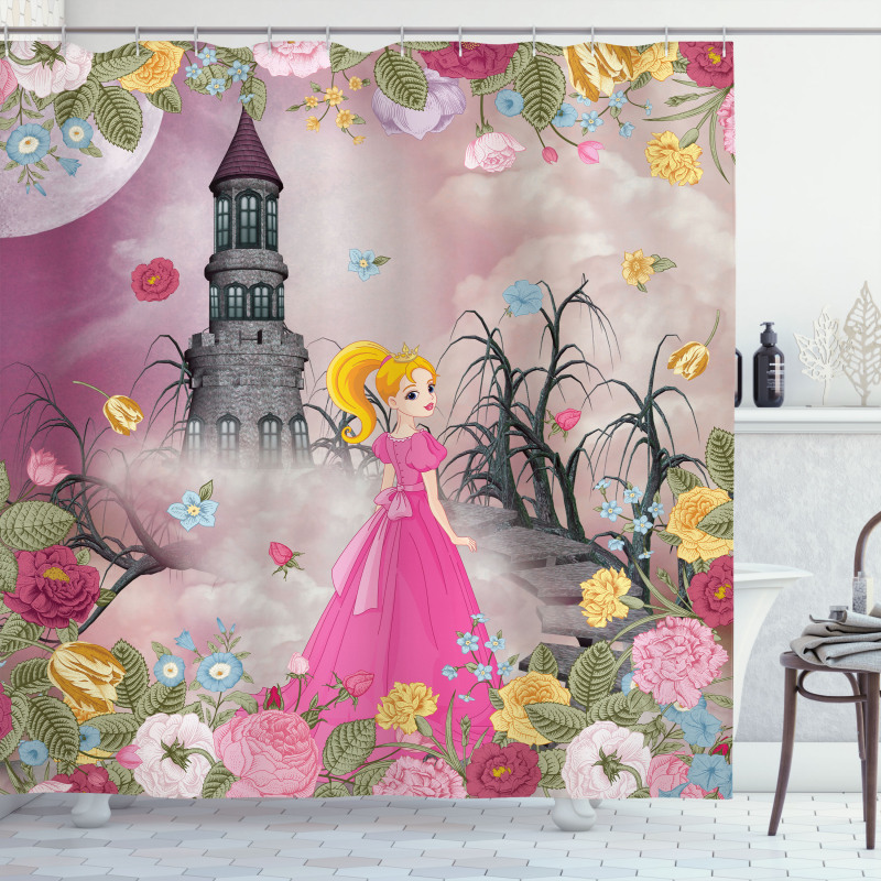 Fairy Tale Theme Cartoon Shower Curtain