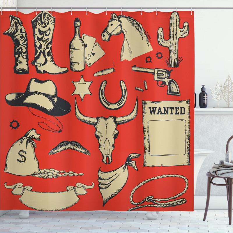 Wanted Sign Old West Shower Curtain