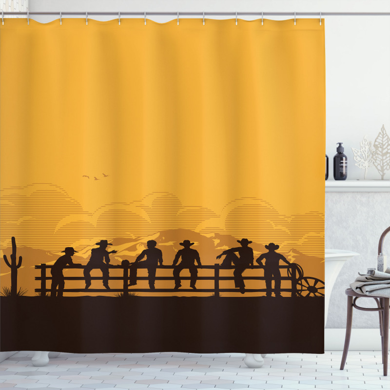 Cowboys Sitting on the Fence Shower Curtain