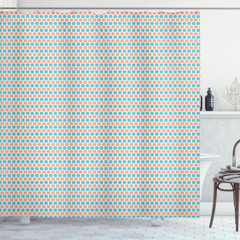 Dots Rows Pastel Tones Shower Curtain