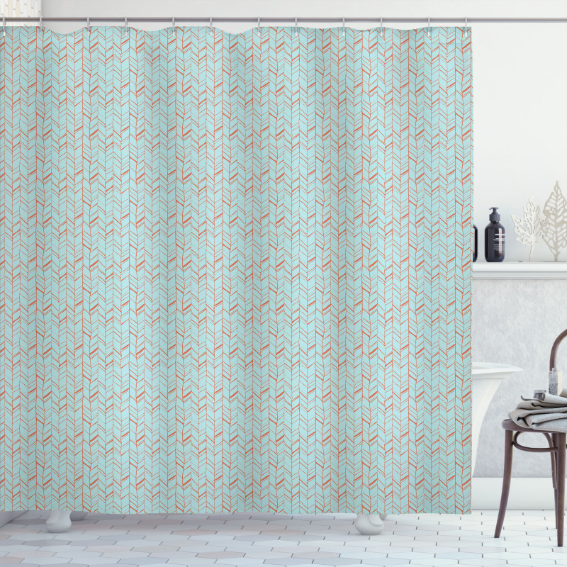 Herringbone Sketchy Shower Curtain