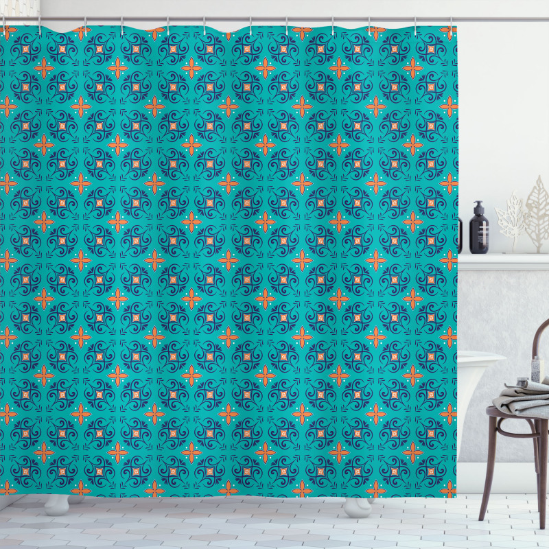 Motifs Curves Shower Curtain