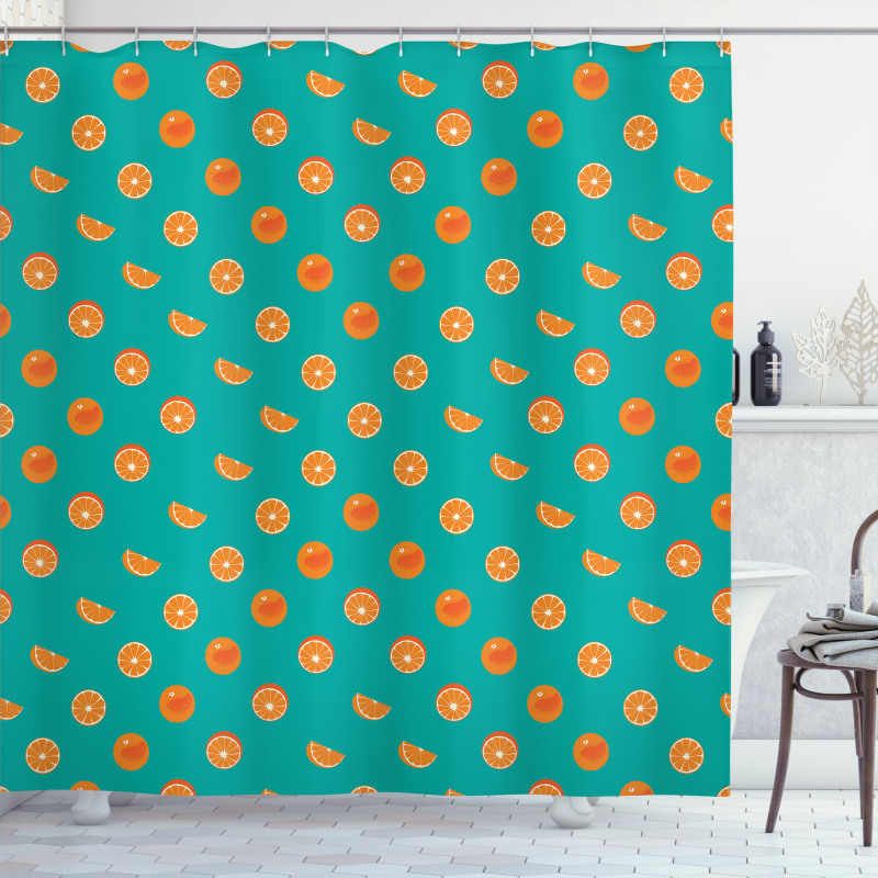 Peel and Slice Fruits Design Shower Curtain