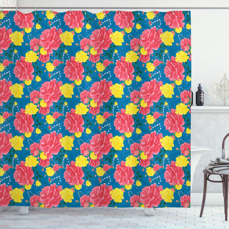 Valentine's Rose Blossoms Shower Curtain