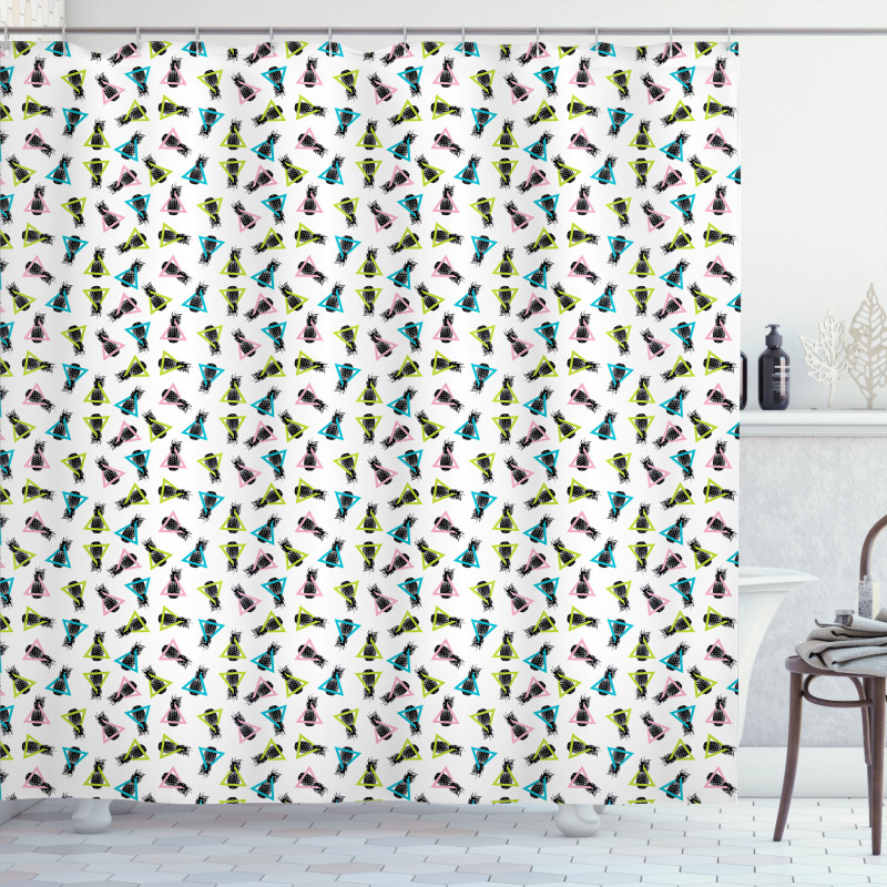 Pineapples in Triangles Shower Curtain