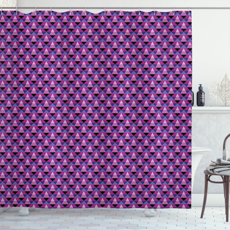 Triangles in Purple Shades Shower Curtain