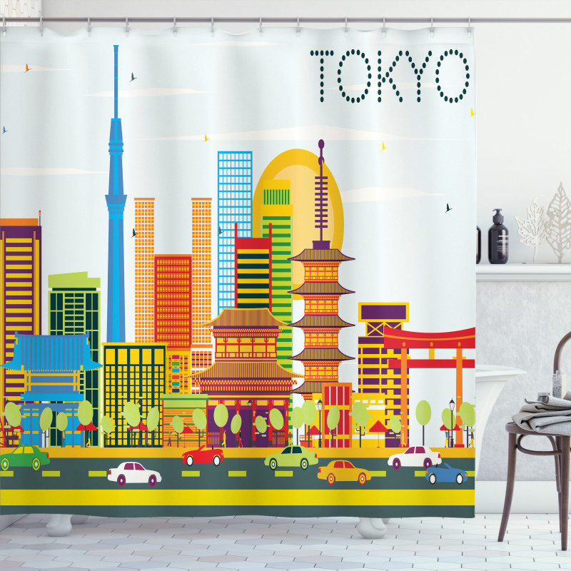 Unique Architecture Tourism Shower Curtain