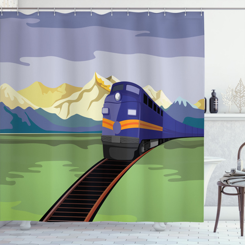 Rural Country Train Design Shower Curtain