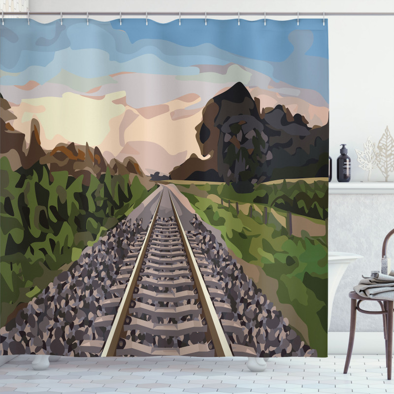 Stones and Road Tracks Shower Curtain