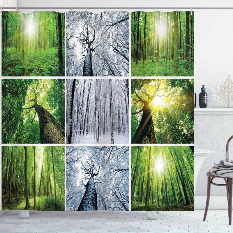 Woodland Winter and Spring Shower Curtain