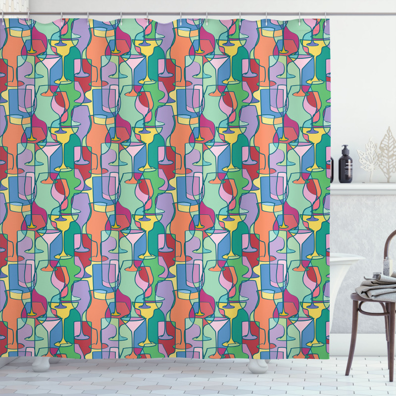 Vintage Party Items Nightclub Shower Curtain