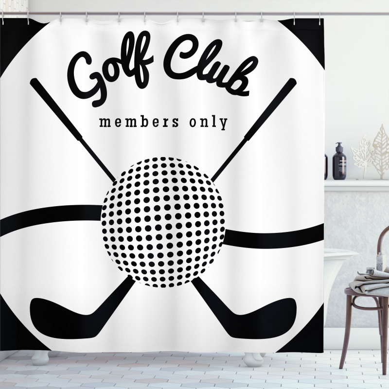 Golf Club Sign Members Only Shower Curtain