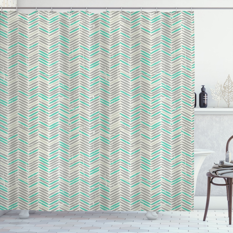 Boho Vintage Zigzags Shower Curtain