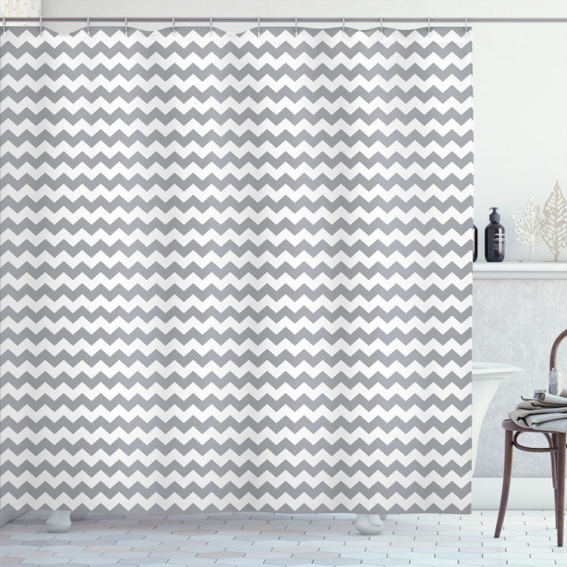 Zig Zag Tile Mosaic Shower Curtain