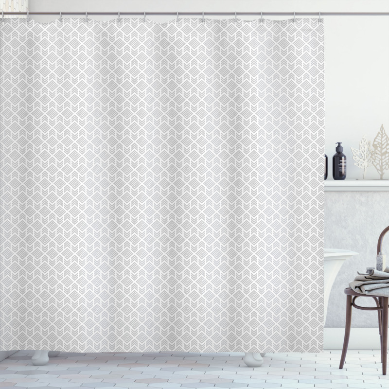 Zigzags Modern Grid Shower Curtain