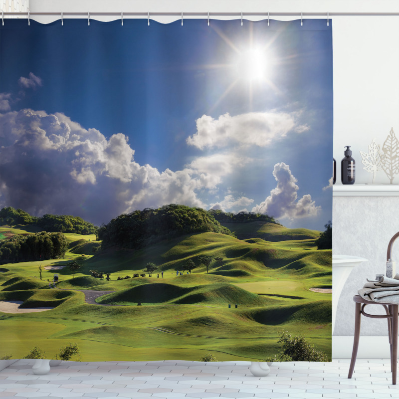 Summer Pasture Grassy Hills Shower Curtain