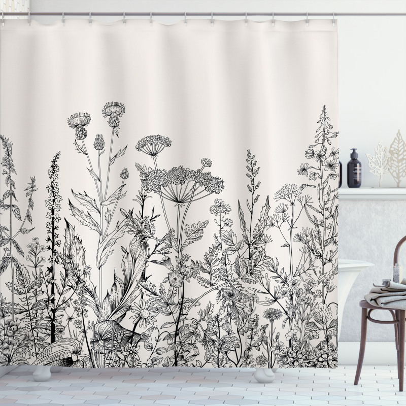 Wildflower Botanical Country Shower Curtain