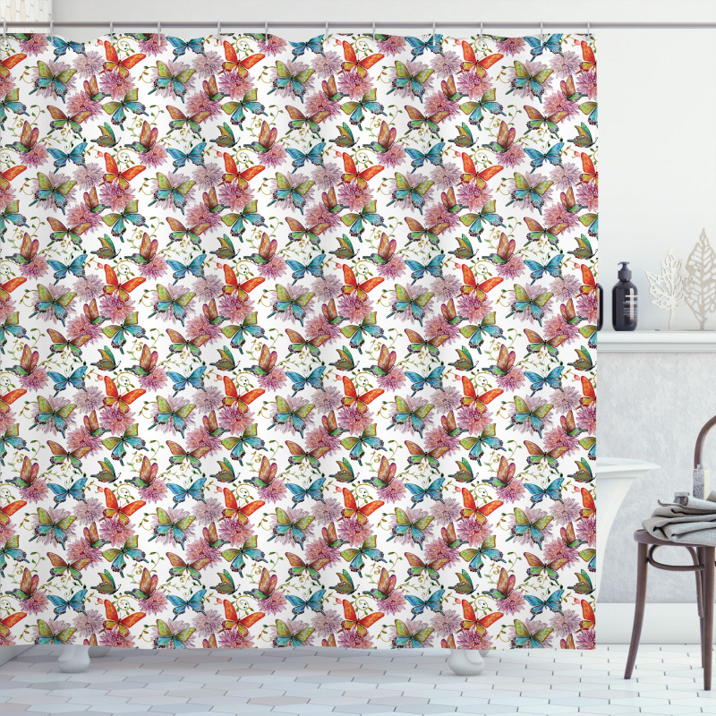 Retro Swallowtail Wings Shower Curtain