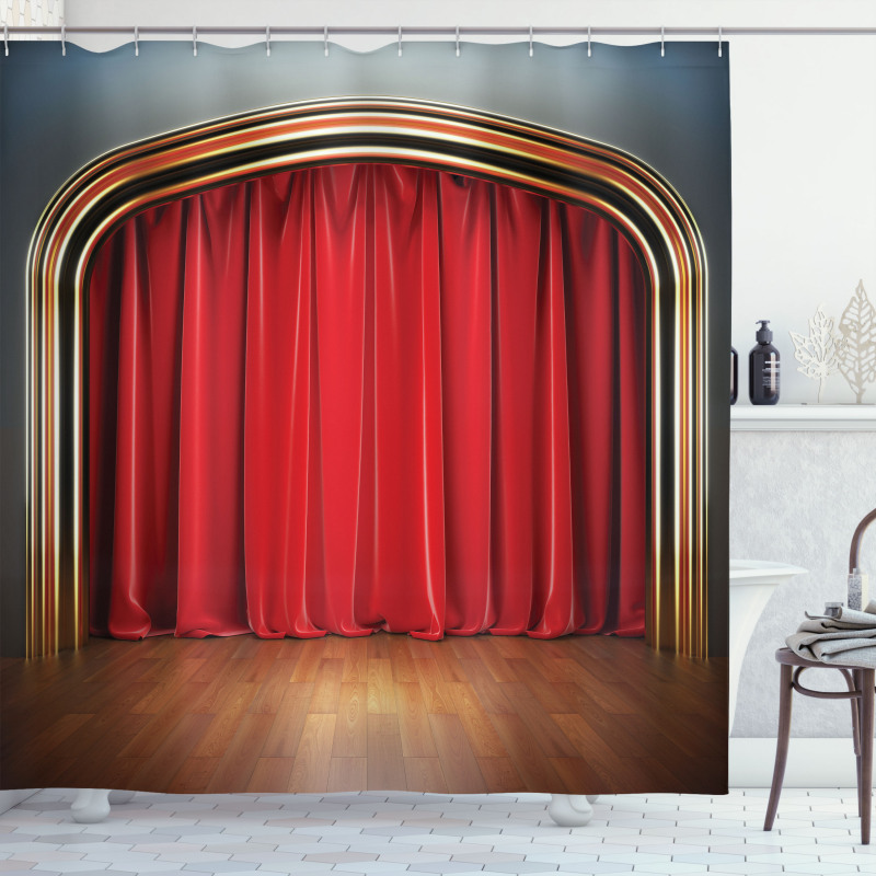 Stage with Classic Curtains Shower Curtain