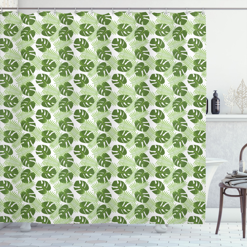 Palms and Monsteras Shower Curtain