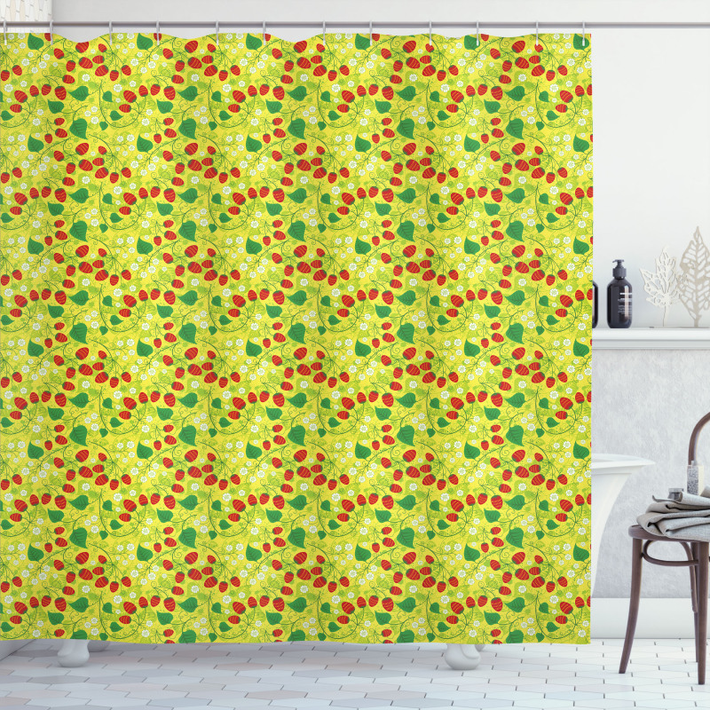 Spring Flower with Fruit Shower Curtain