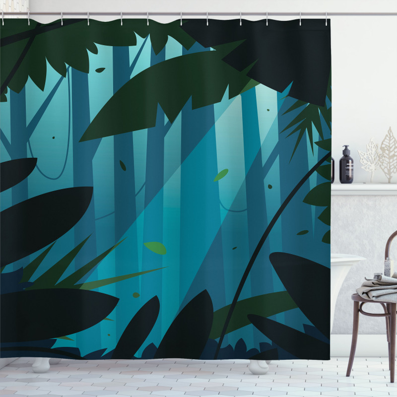 Lush Forest Leaves Shower Curtain