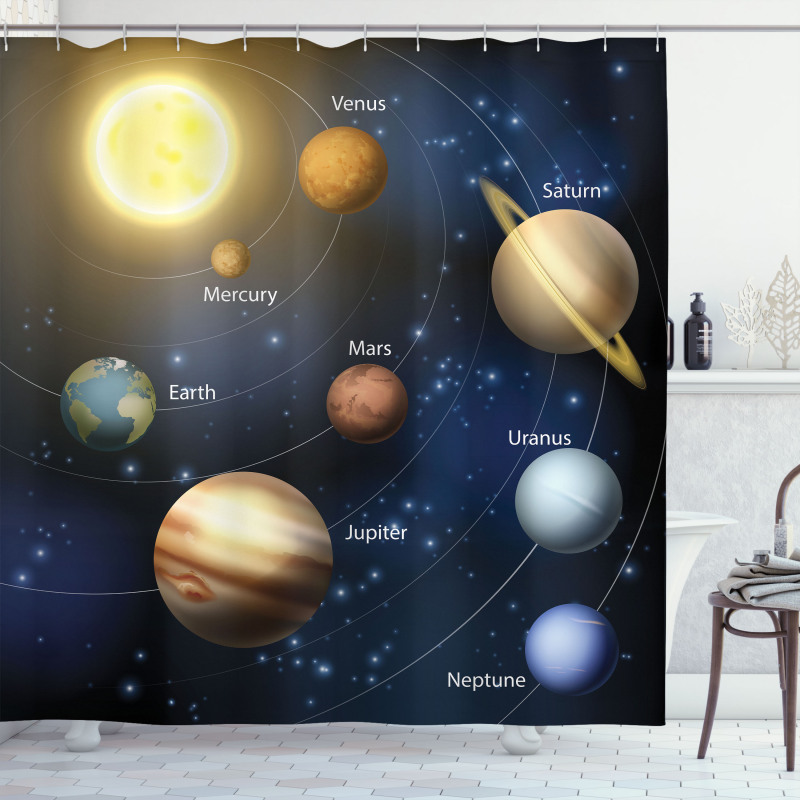 Solar System Planets Shower Curtain