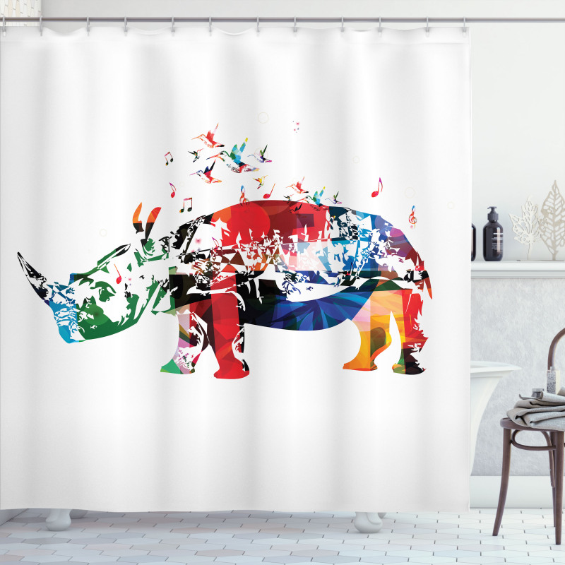 Musical Notes Animal Shower Curtain