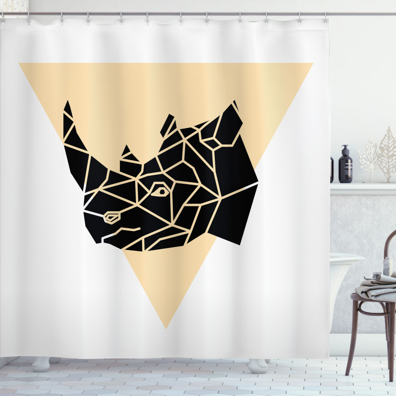 Angular Animal Design Graphic Shower Curtain