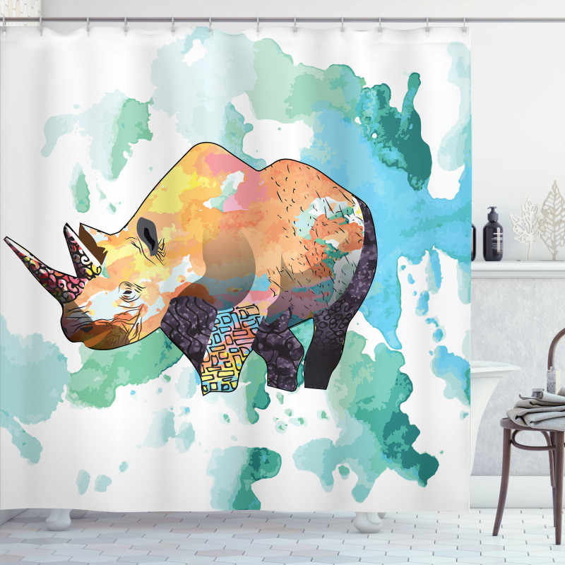 Watercolor Animal Wilderness Shower Curtain