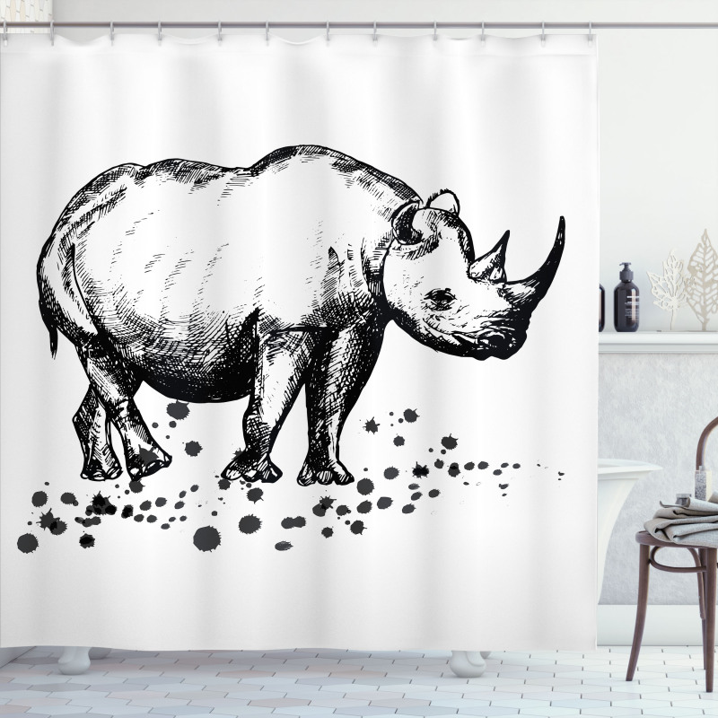 Animal with Paint Splashes Shower Curtain