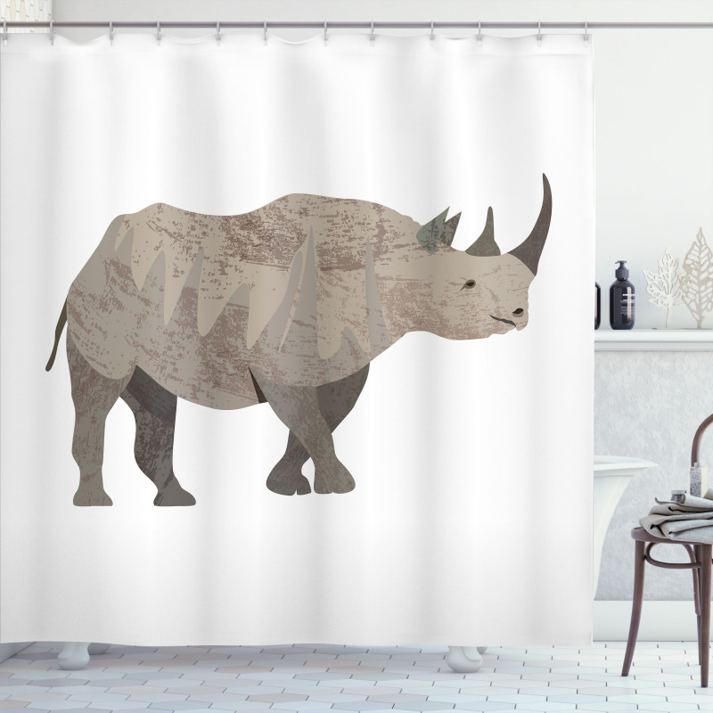 Herbivore Animal Monochrome Shower Curtain