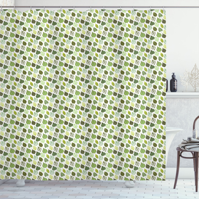 Greenery Foliage Details Shower Curtain