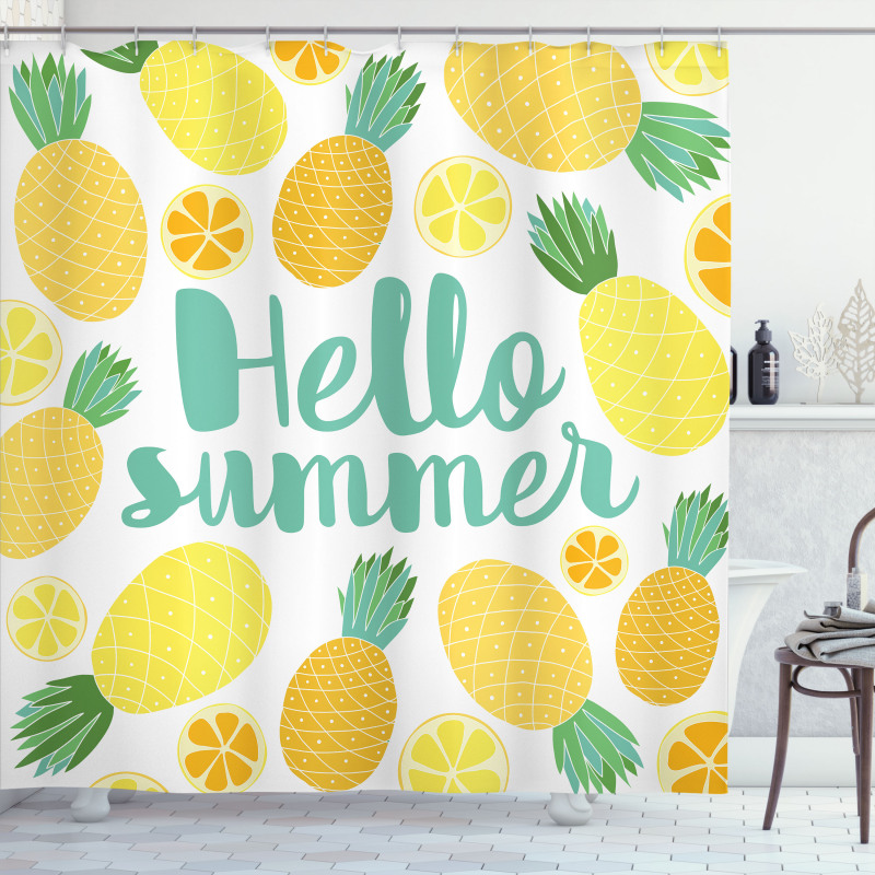 Pineapples and Fruits Shower Curtain