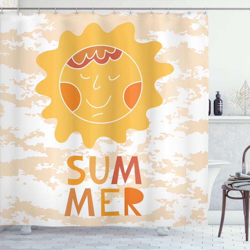 Sun on a Grunge Background Shower Curtain