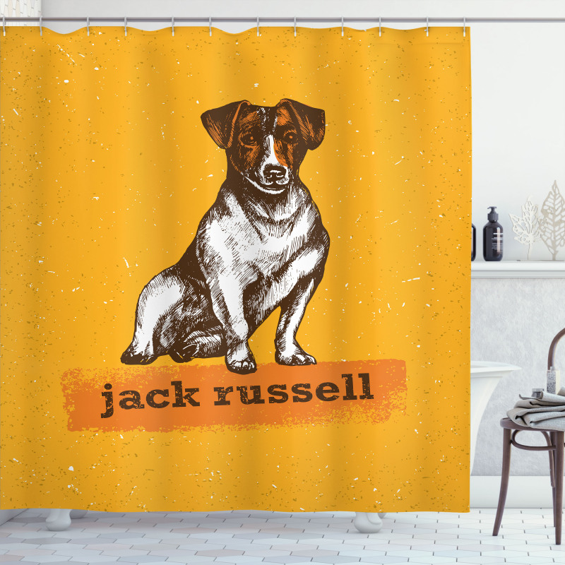 Grunge Puppy Design Shower Curtain