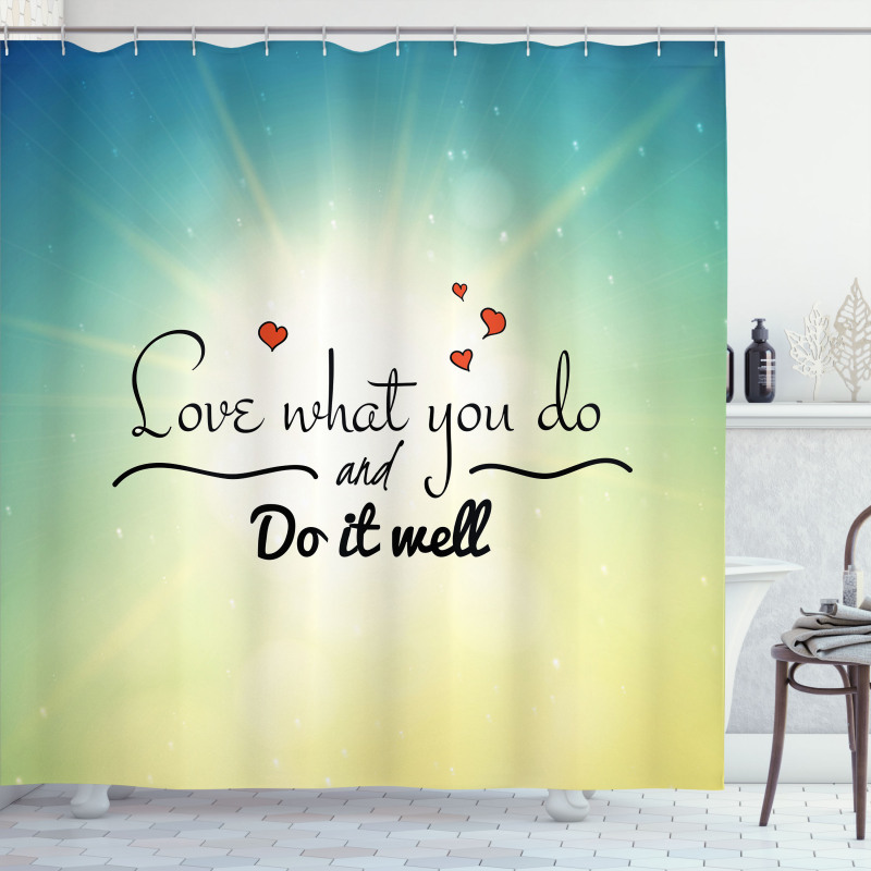 Hearts and Powerful Message Shower Curtain