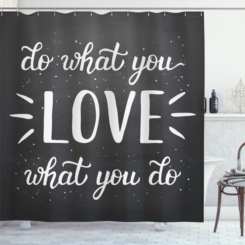 Hand Lettering Typography Shower Curtain