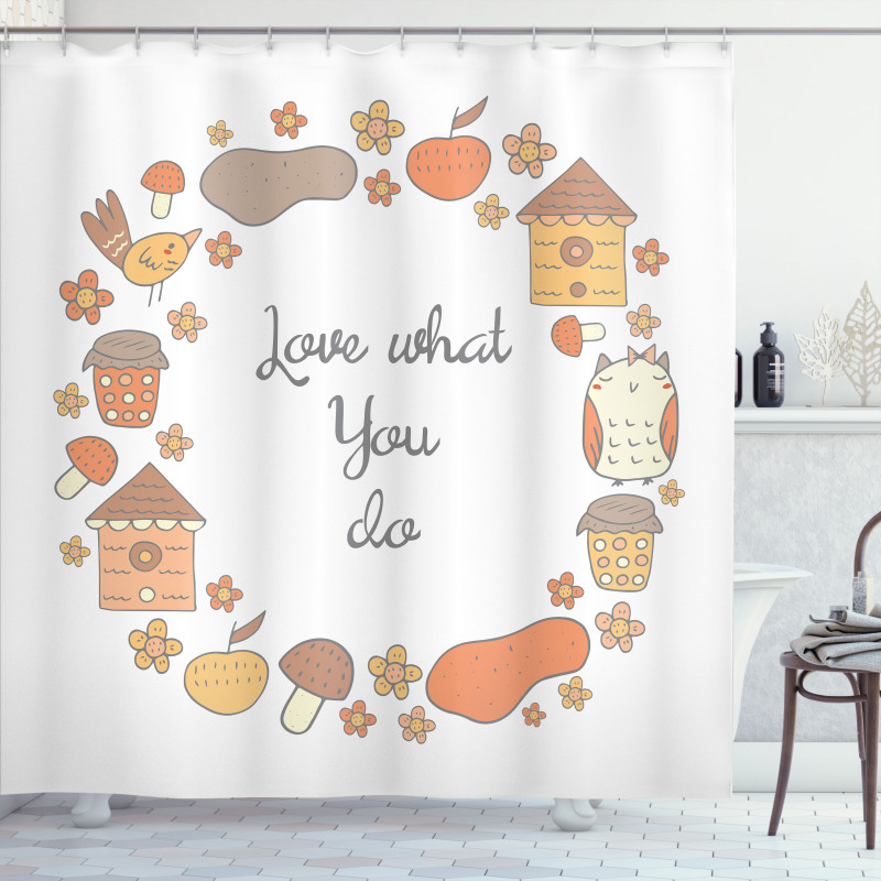 Warm Autumn Tones Cartoon Shower Curtain