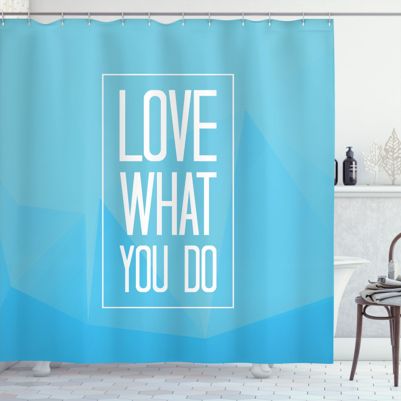 Modern Design Words in Frame Shower Curtain