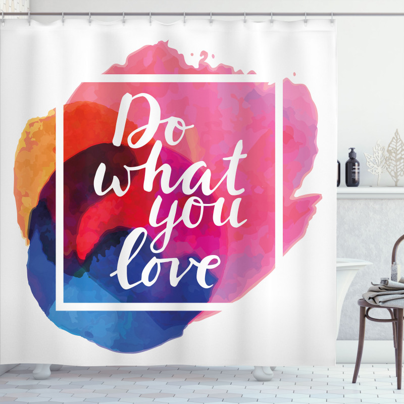 Contemporary Theme Love Work Shower Curtain