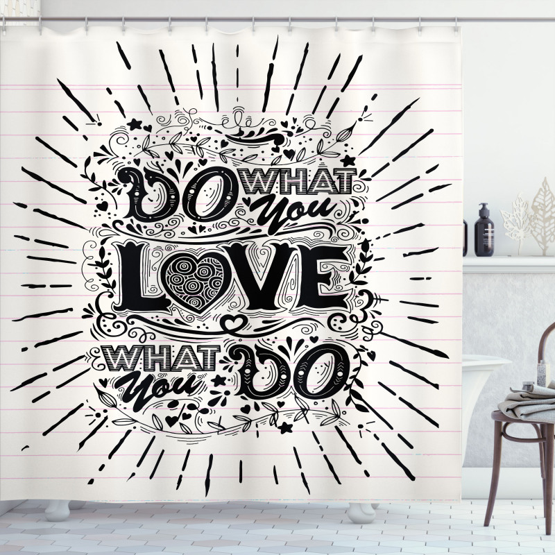 Hand-lettering and Swirls Shower Curtain