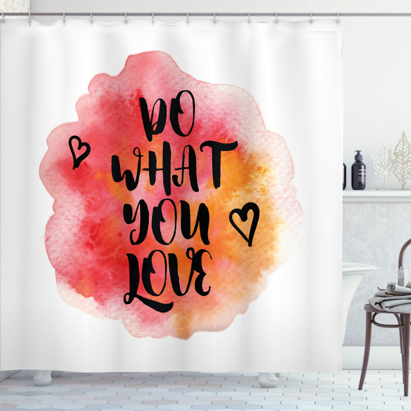 Hearts with Grunge Message Shower Curtain