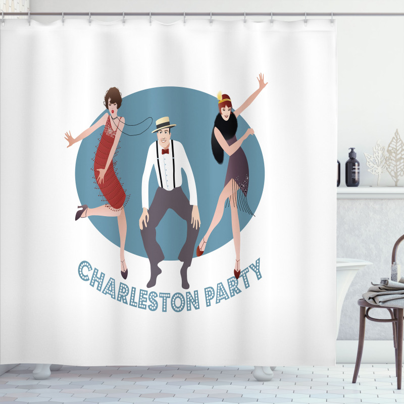 Vintage Dancing People Shower Curtain