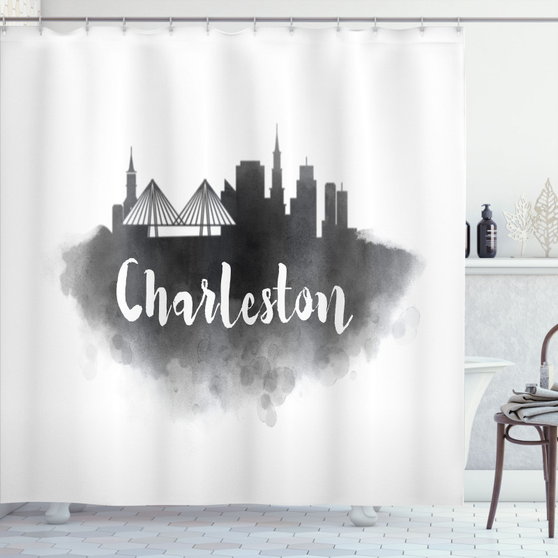 Smoky Style City Skyline Shower Curtain