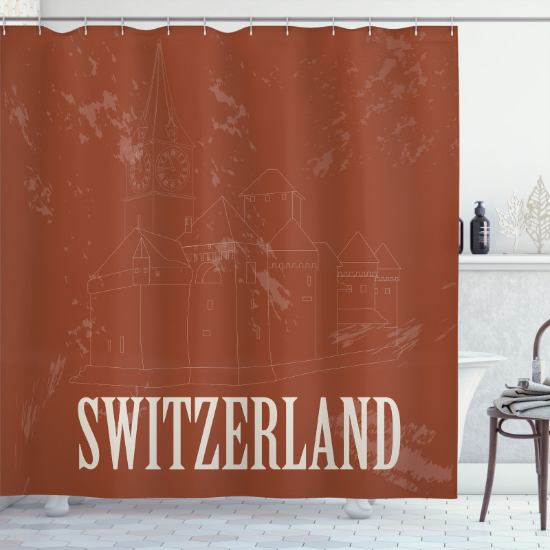 Outline Classic Design Shower Curtain