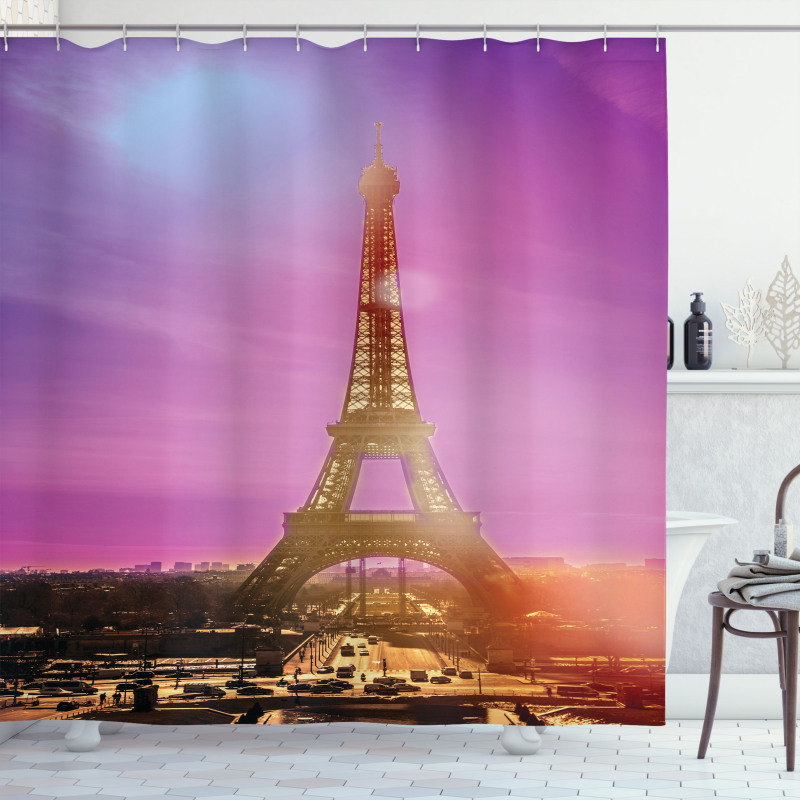 Colorful Sky Paris Shower Curtain