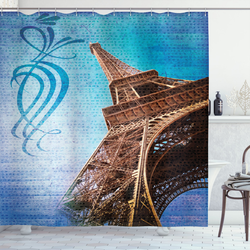 Tilt Shot Eiffel Tower Travel Shower Curtain