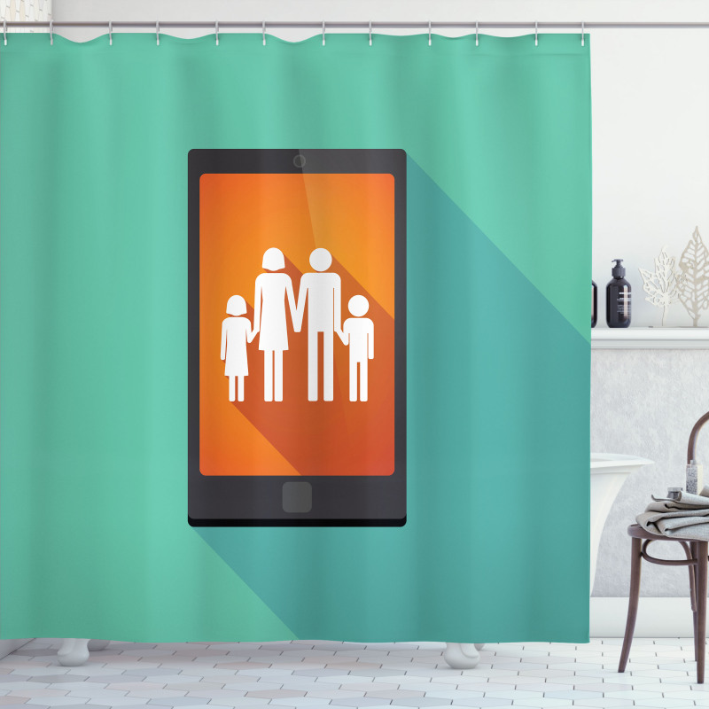 Cartoon Family Silhouette Shower Curtain