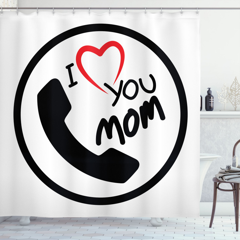 I Love You Mom Message Shower Curtain